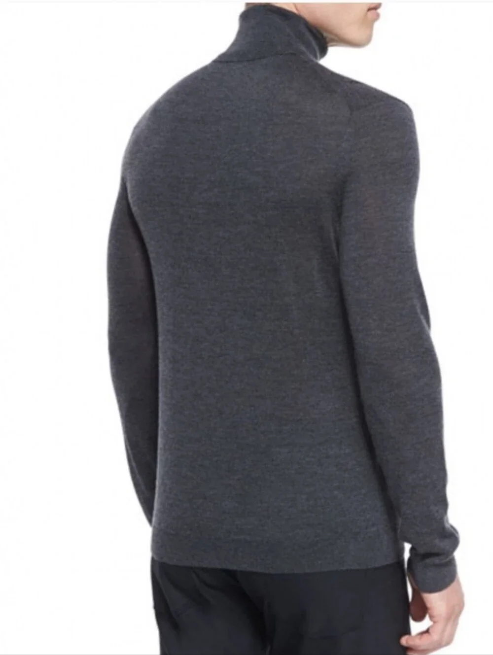 Theory Men's Merino Wool Charcoal Gray Turtleneck Sweater Size XL